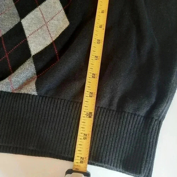 Tommy Hilfiger Men's Argyle Pullover Black Sweater - Picture 8 of 10